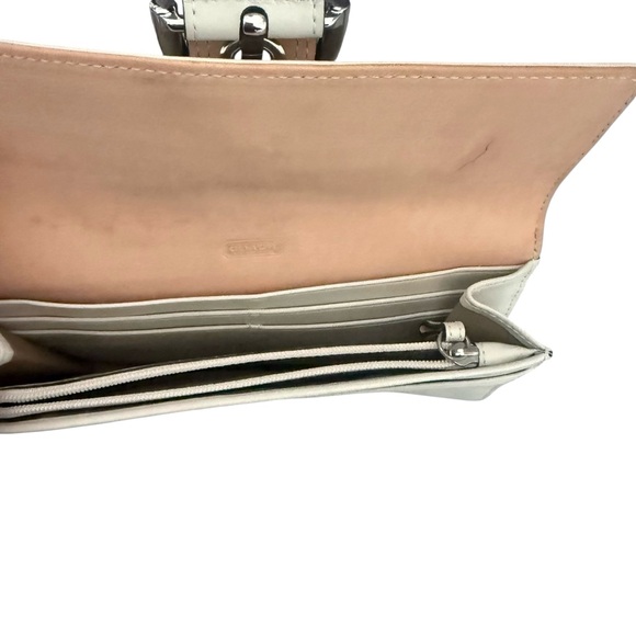Coach Off-White Leather Buckle Clutch Wallet - Picture 7 of 10